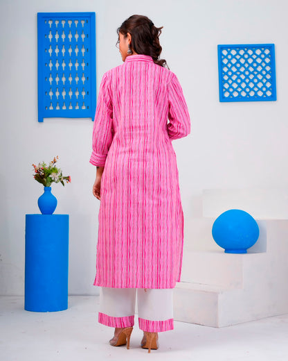 Pink Stripes Everyday Kurta Coord Set