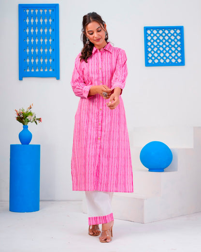 Pink Stripes Everyday Kurta Coord Set
