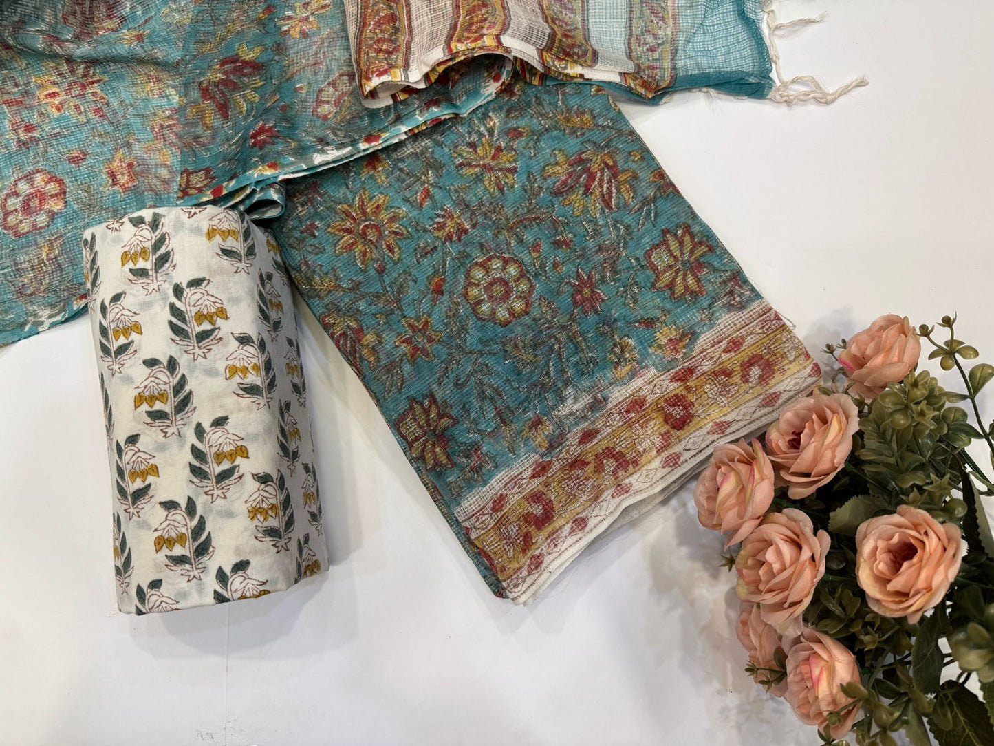 Hand Block Printed Kota Doriya Suit