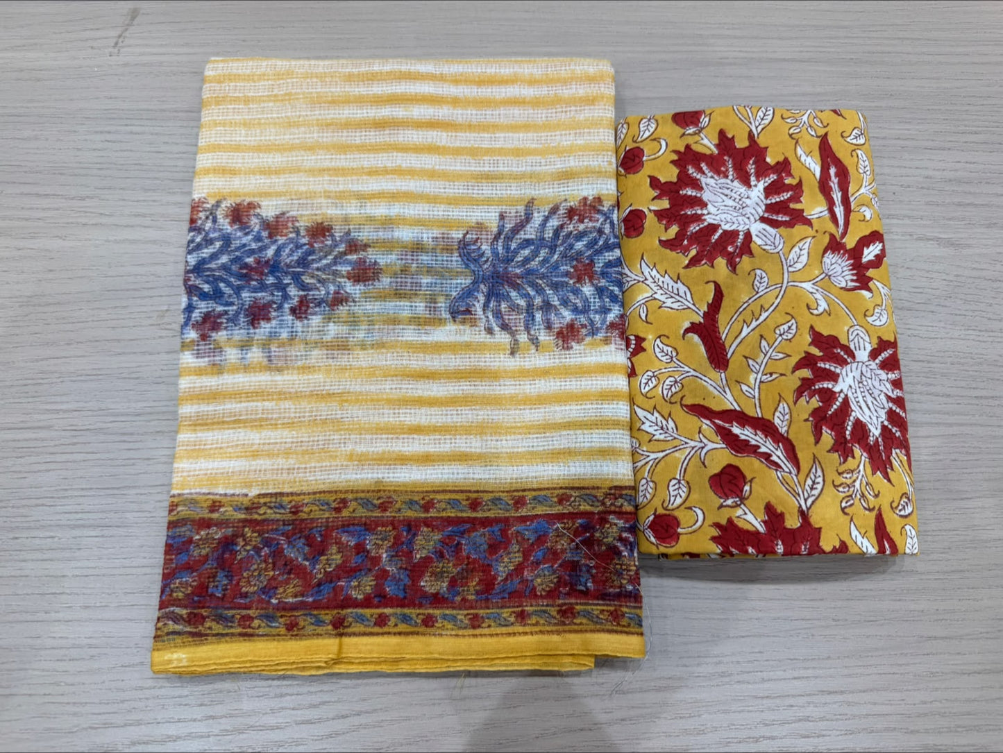 Hand Block Printed Kota Doriya Suit