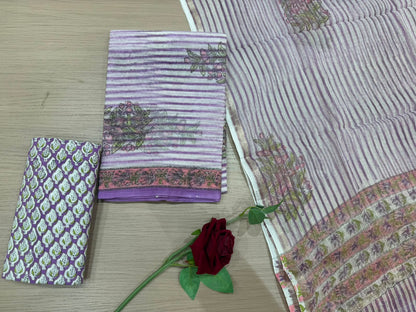 Hand Block Printed Kota Doriya Suit