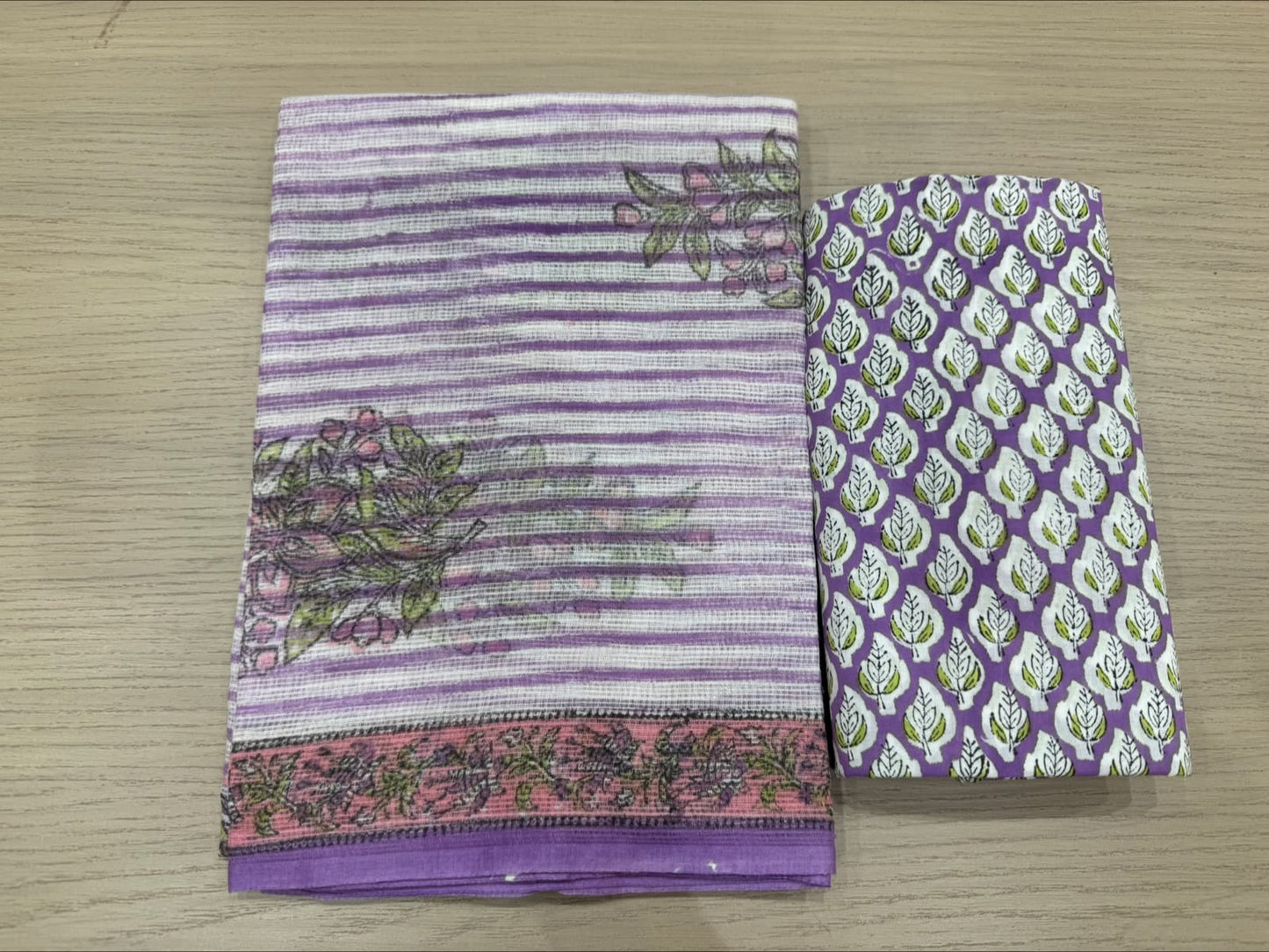 Hand Block Printed Kota Doriya Suit