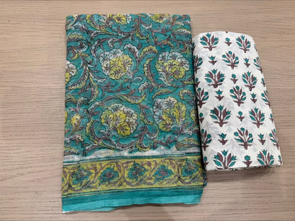 Hand Block Printed Kota Doriya Suit
