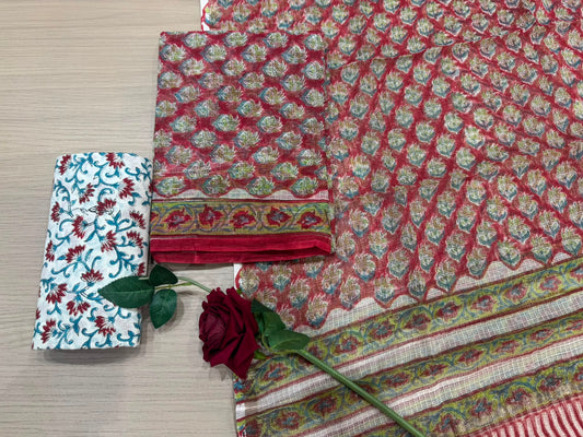 Hand Block Printed Kota Doriya Suit