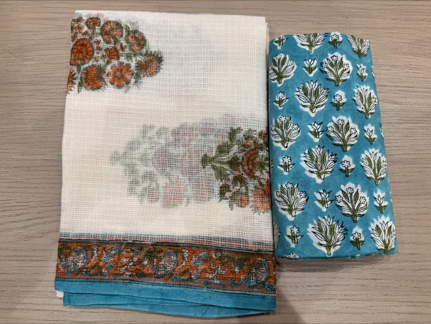 Hand Block Printed Kota Doriya Suit