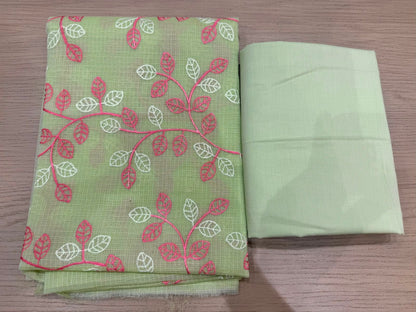 Light Green Veil Kota Doriya Embroidery Suit
