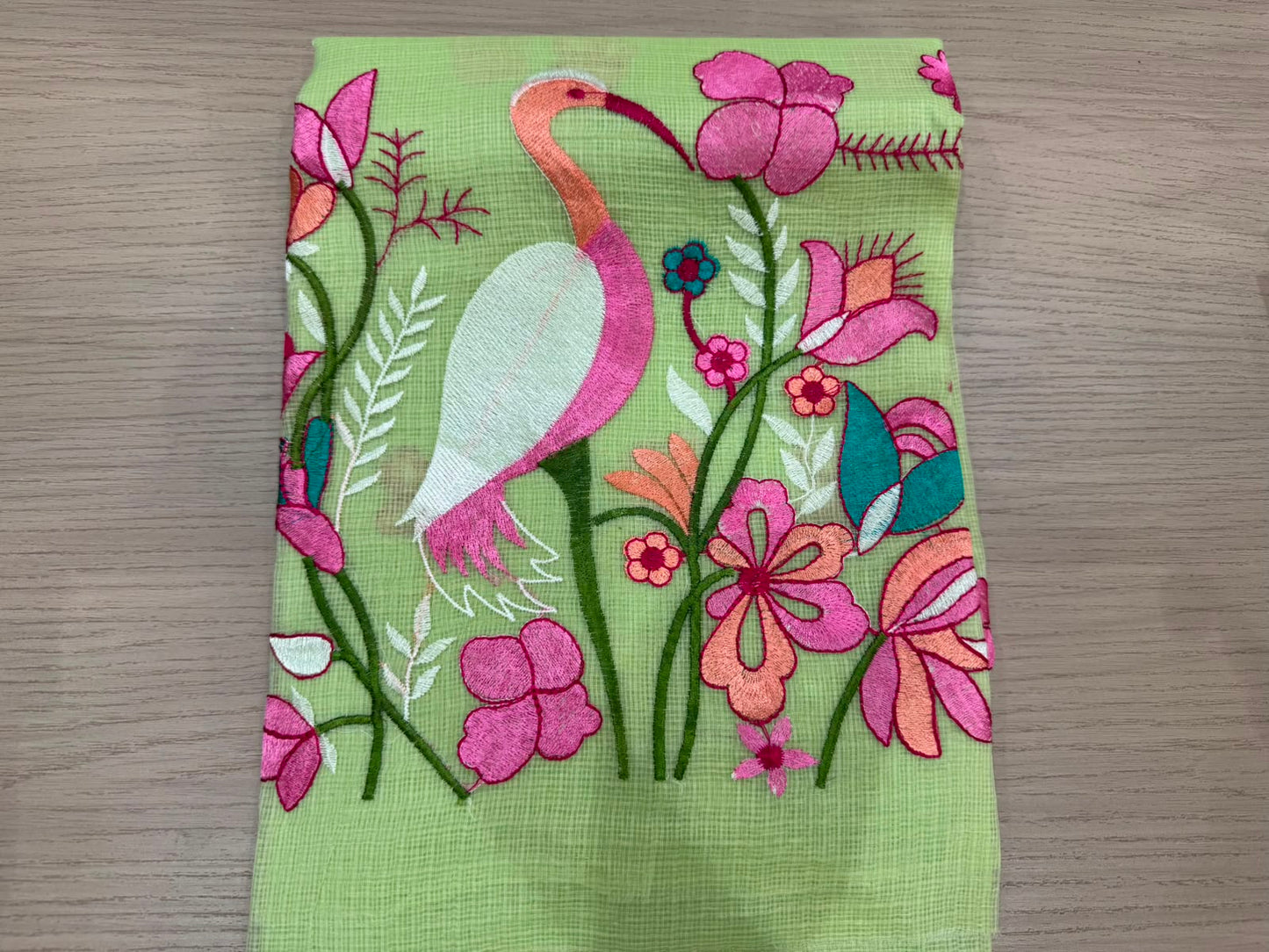 Light Green Habitat Kota Doriya Embroidery Suit