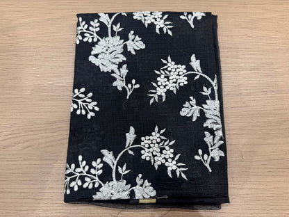 Black Leaf Embroidery Kota Doriya Suit