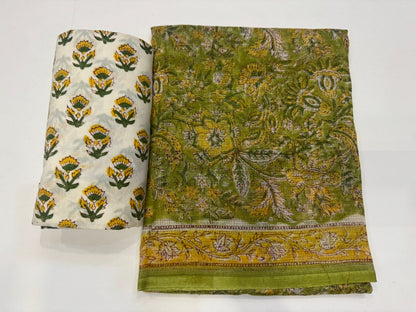 Hand Block Printed Kota Doriya Suit