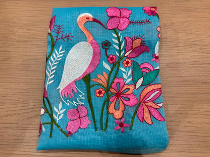 Blue Habitat Embroidery Kota Doriya Suit
