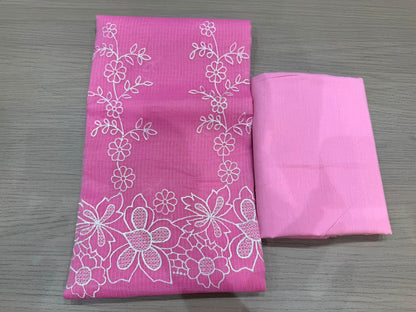 Baby Pink Embroidery Kota Doriya Embroidery Suit