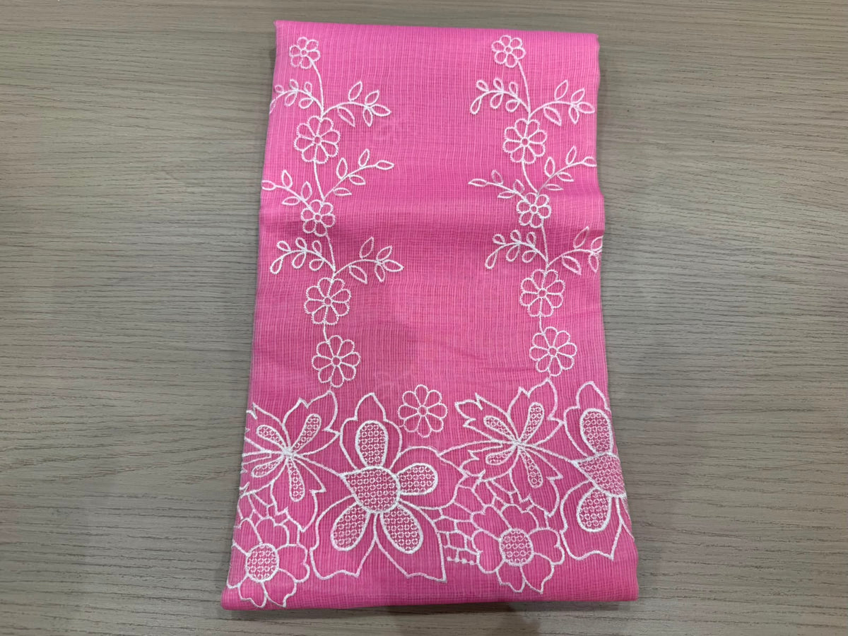 Baby Pink Embroidery Kota Doriya Embroidery Suit