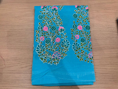 Blue Embroidery Kota Doriya Embroidery Suit