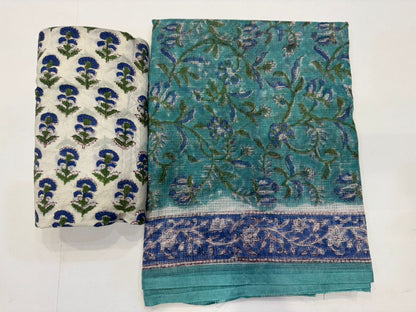 Hand Block Printed Kota Doriya Suit