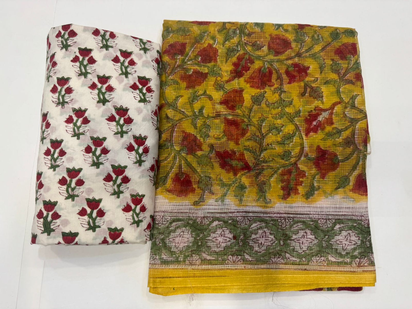 Hand Block Printed Kota Doriya Suit