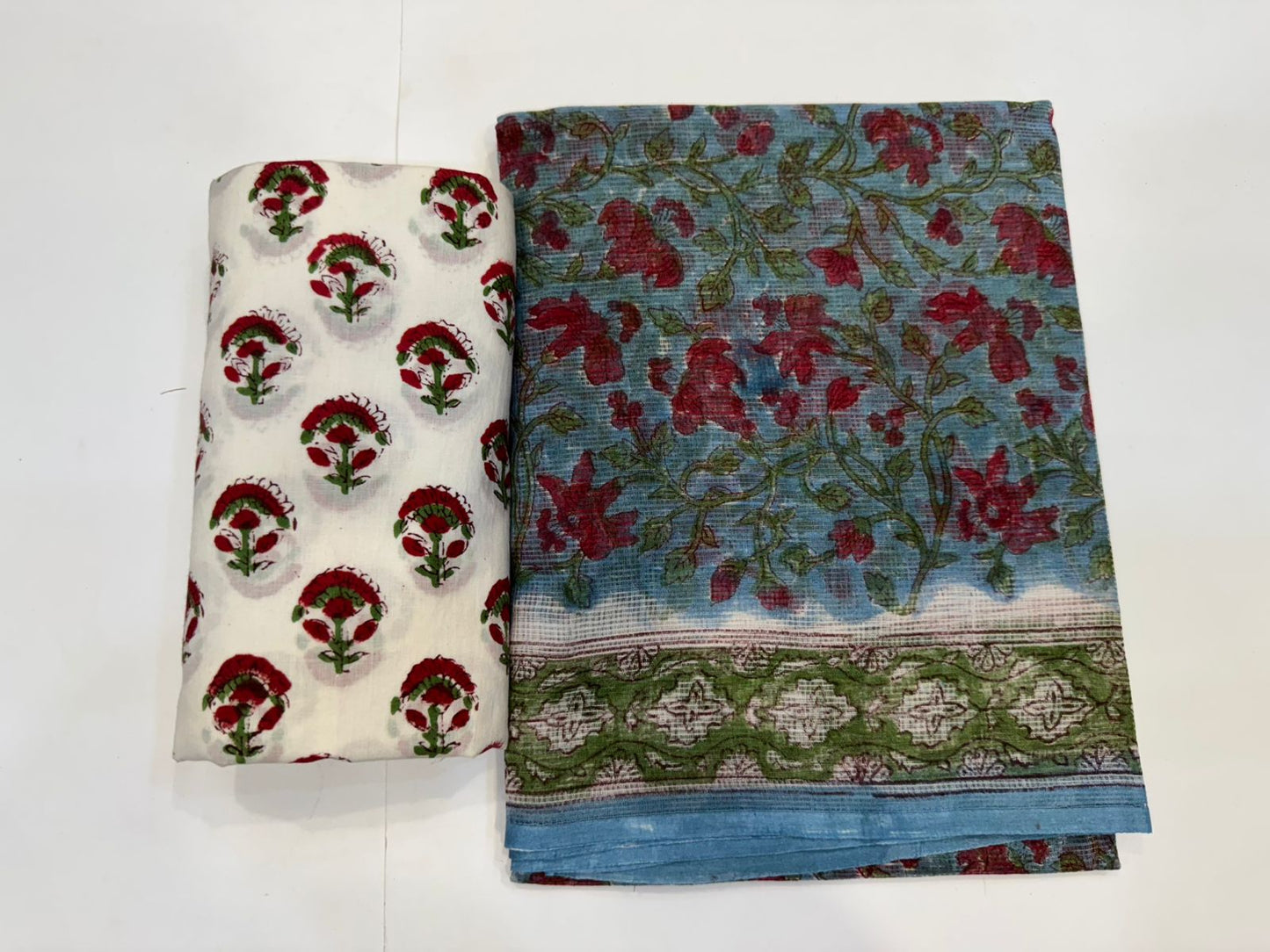 Hand Block Printed Kota Doriya Suit