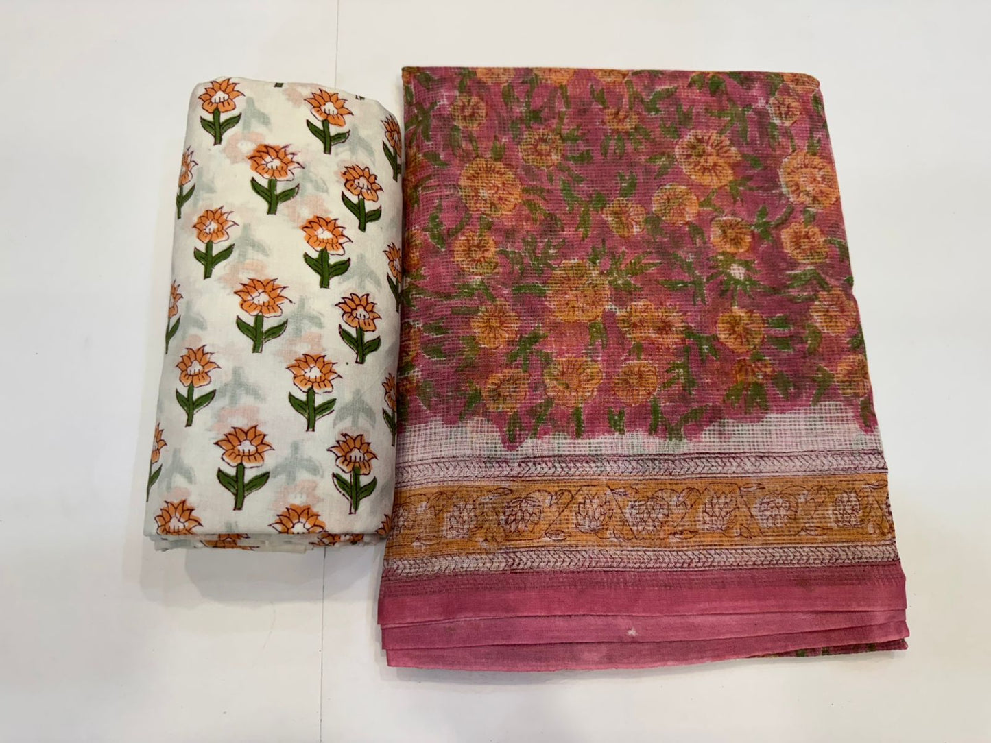 Hand Block Printed Kota Doriya Suit