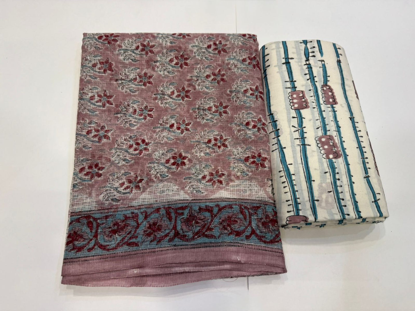 Hand Block Printed Kota Doriya Suit