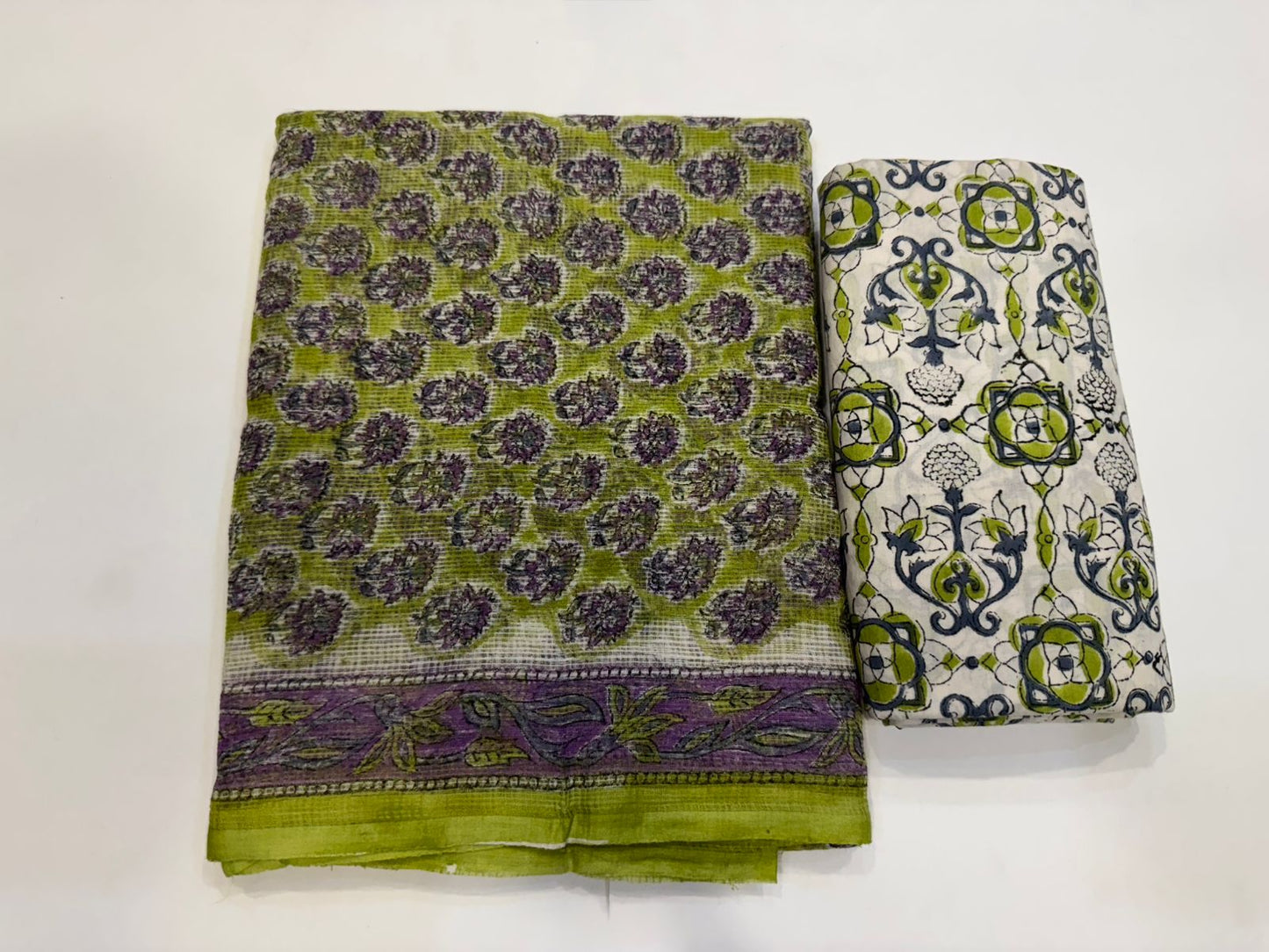 Hand Block Printed Kota Doriya Suit