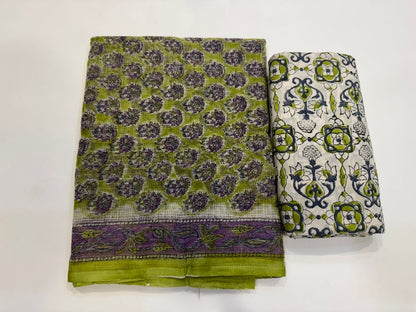 Hand Block Printed Kota Doriya Suit