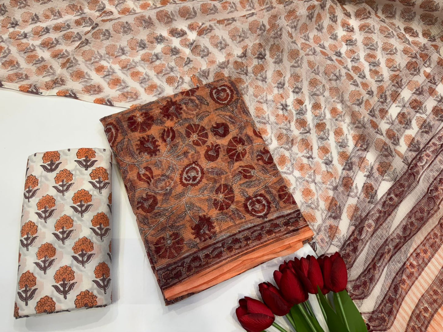 Hand Block Printed Kota Doriya Suit