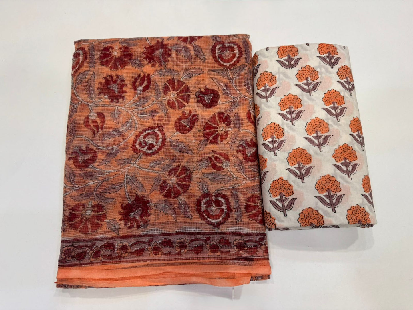 Hand Block Printed Kota Doriya Suit