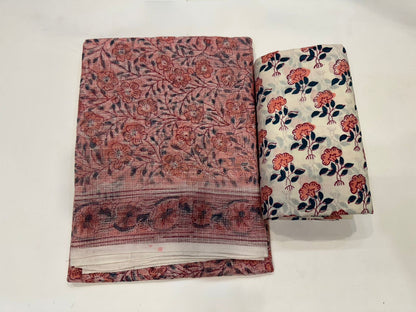 Hand Block Printed Kota Doriya Suit