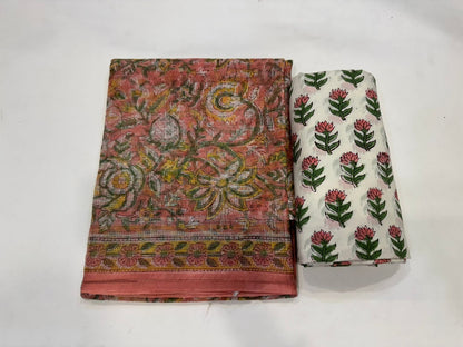 Hand Block Printed Kota Doriya Suit