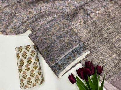 Hand Block Printed Kota Doriya Suit