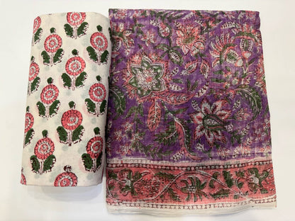 Hand Block Printed Kota Doriya Suit