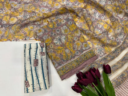 Hand Block Printed Kota Doriya Suit