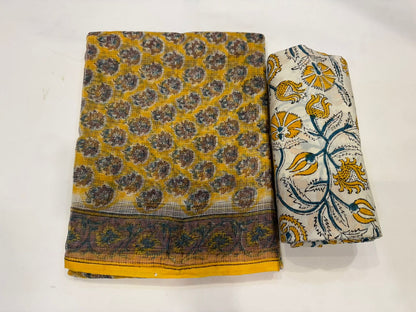 Hand Block Printed Kota Doriya Suit