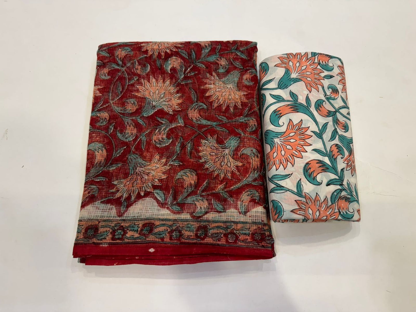 Hand Block Printed Kota Doriya Suit