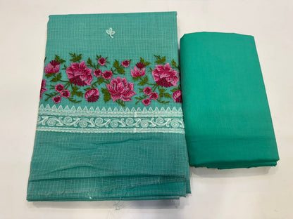 Sea Green Embroidery Kota Doriya Suit