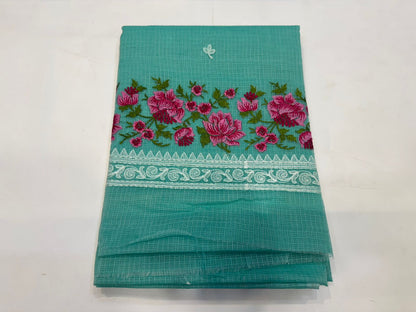 Sea Green Embroidery Kota Doriya Suit