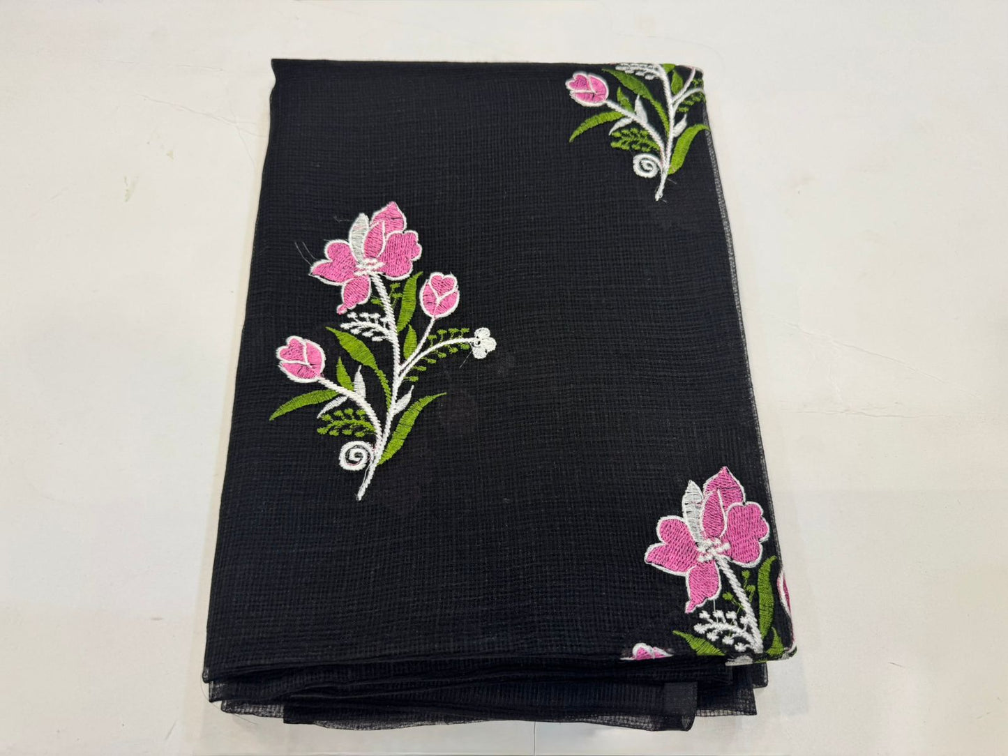 Black Pink Embroidery Kota Doriya Suit