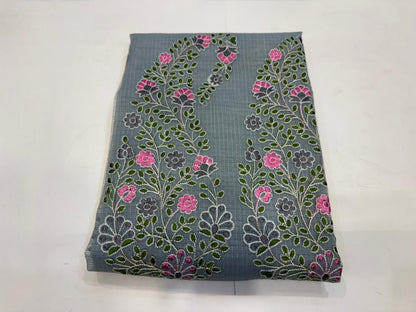Gray Embroidery Kota Doriya Suit