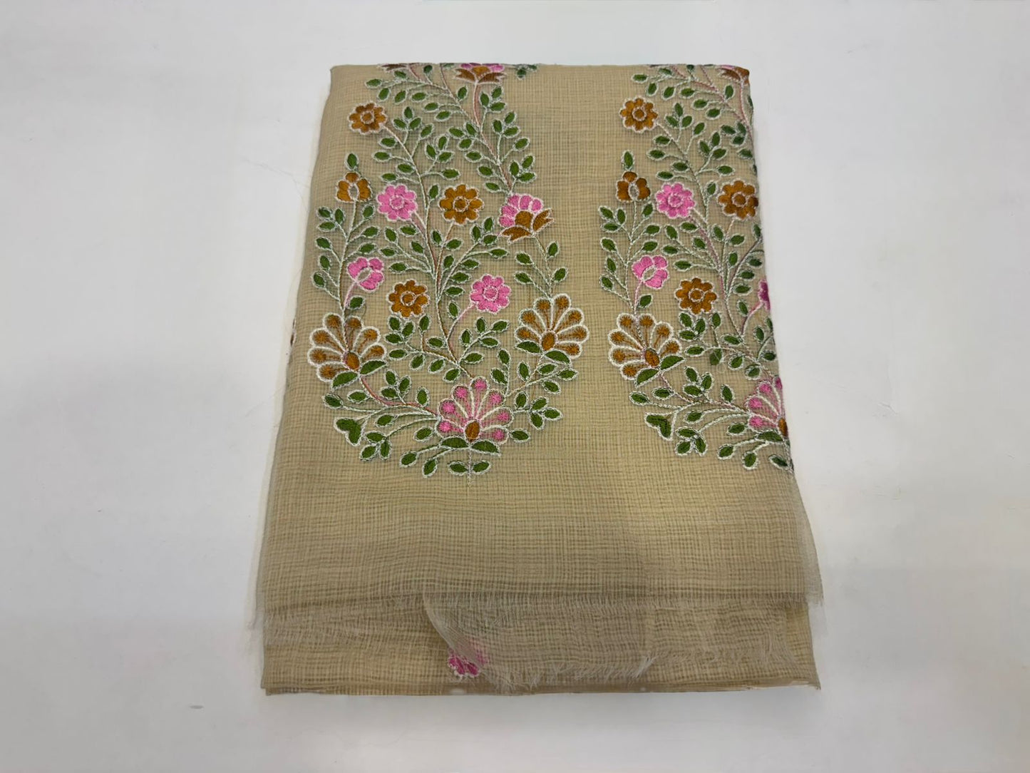 Beige Embroidery Kota Doriya Suit