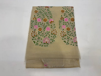 Beige Embroidery Kota Doriya Suit