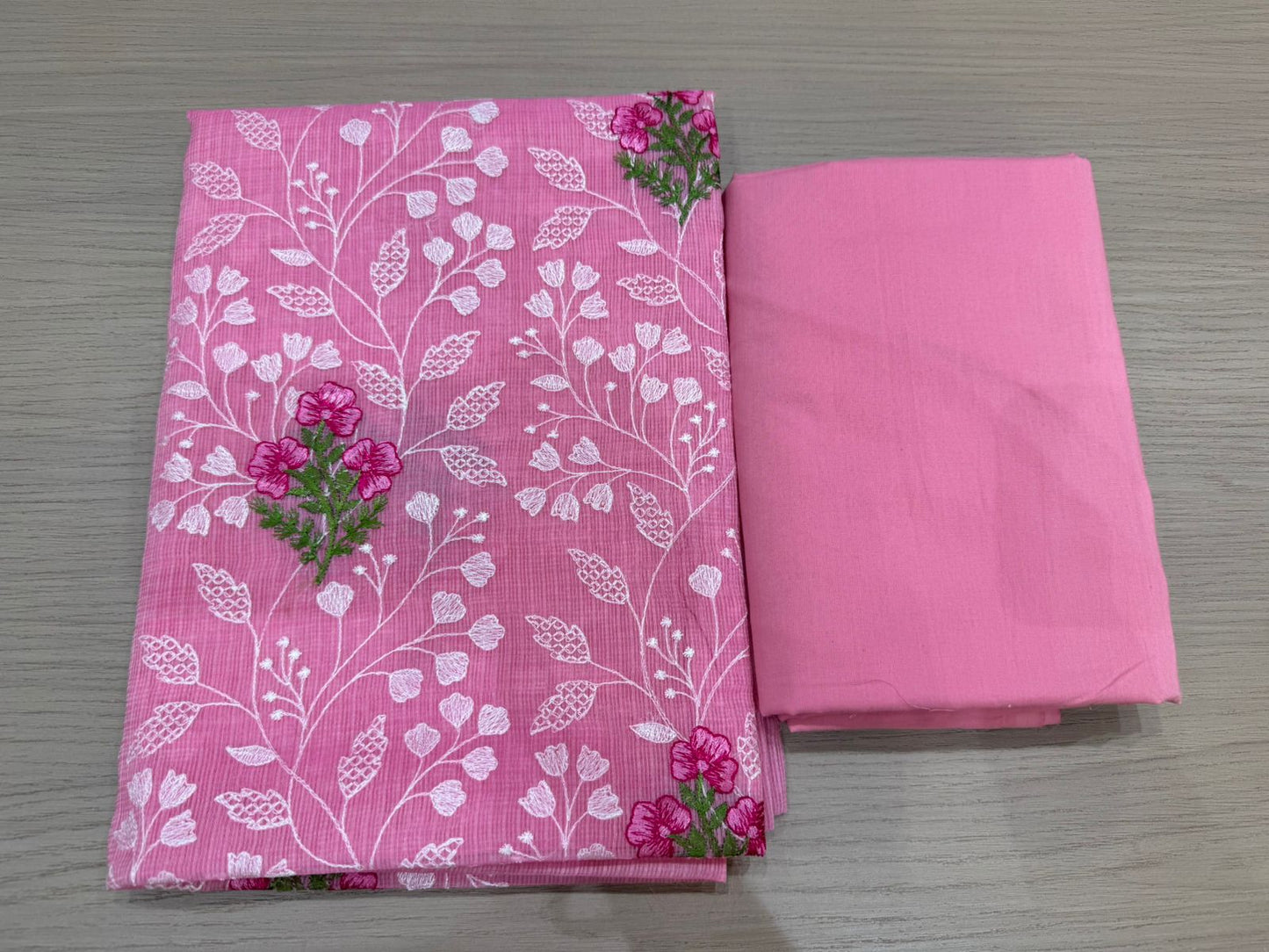 Pink Boota Serenity Embroidery Kota Doriya Suit
