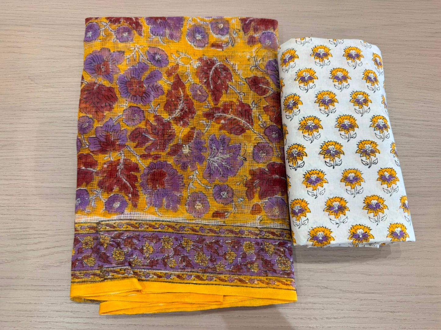 Hand Block Printed Kota Doriya Suit