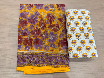 Hand Block Printed Kota Doriya Suit