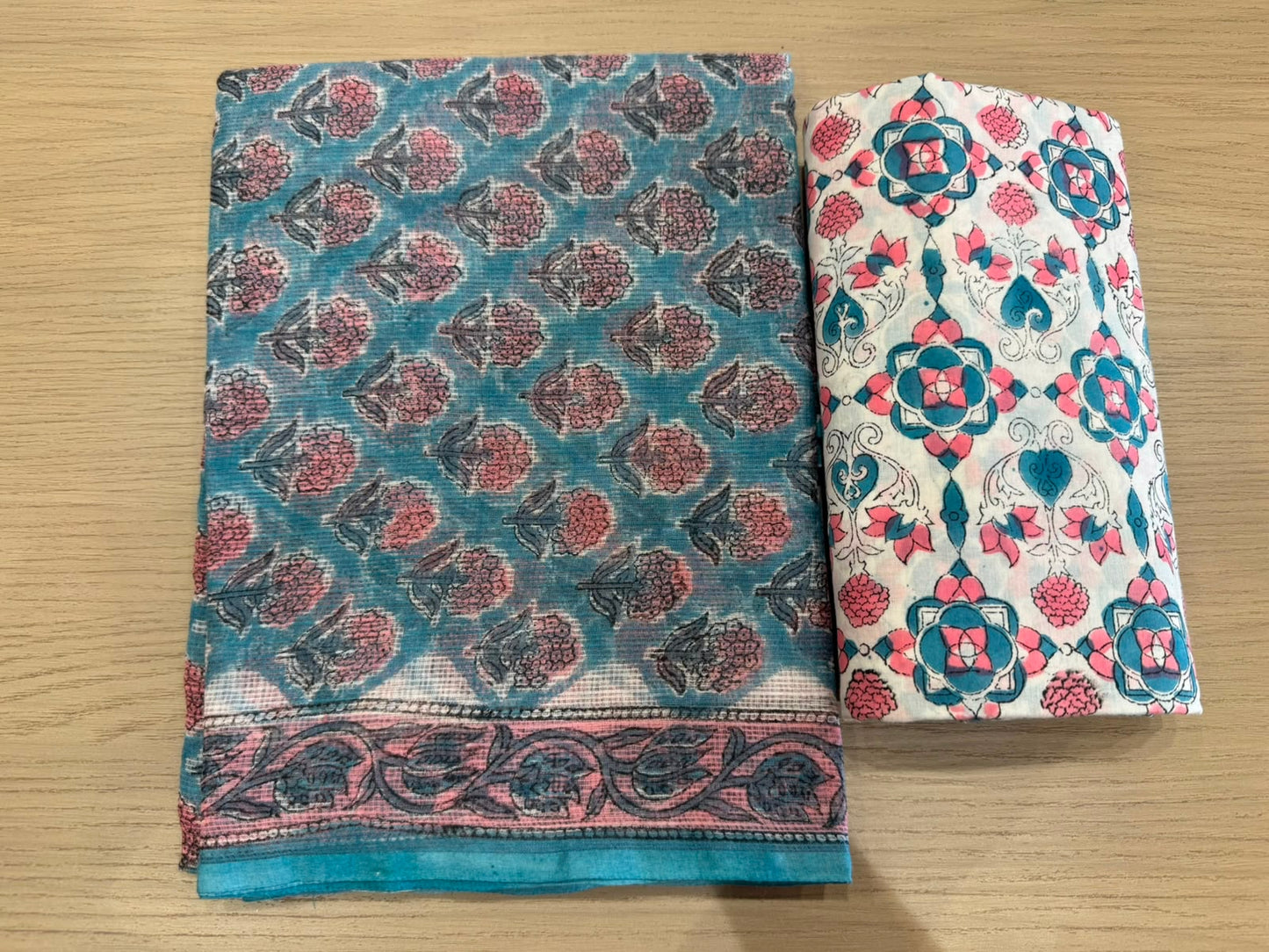 Hand Block Printed Kota Doriya Suit