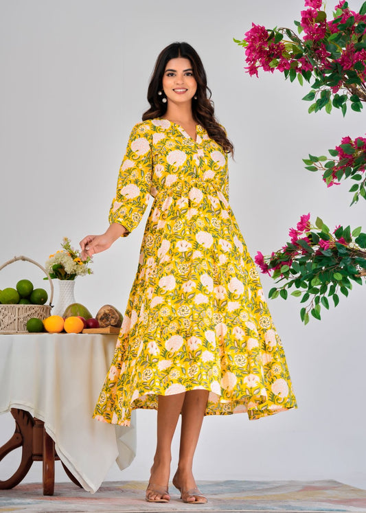 Yellow Aura Cotton Dress