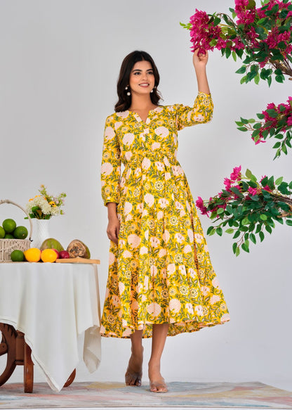 Yellow Aura Cotton Dress