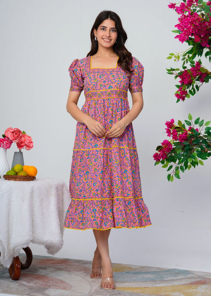 Pink Whispers Cotton Dress