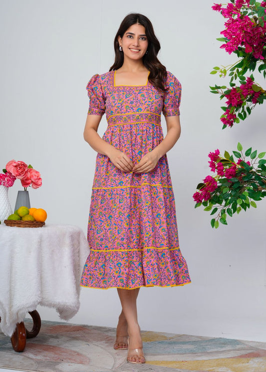 Pink Whispers Cotton Dress
