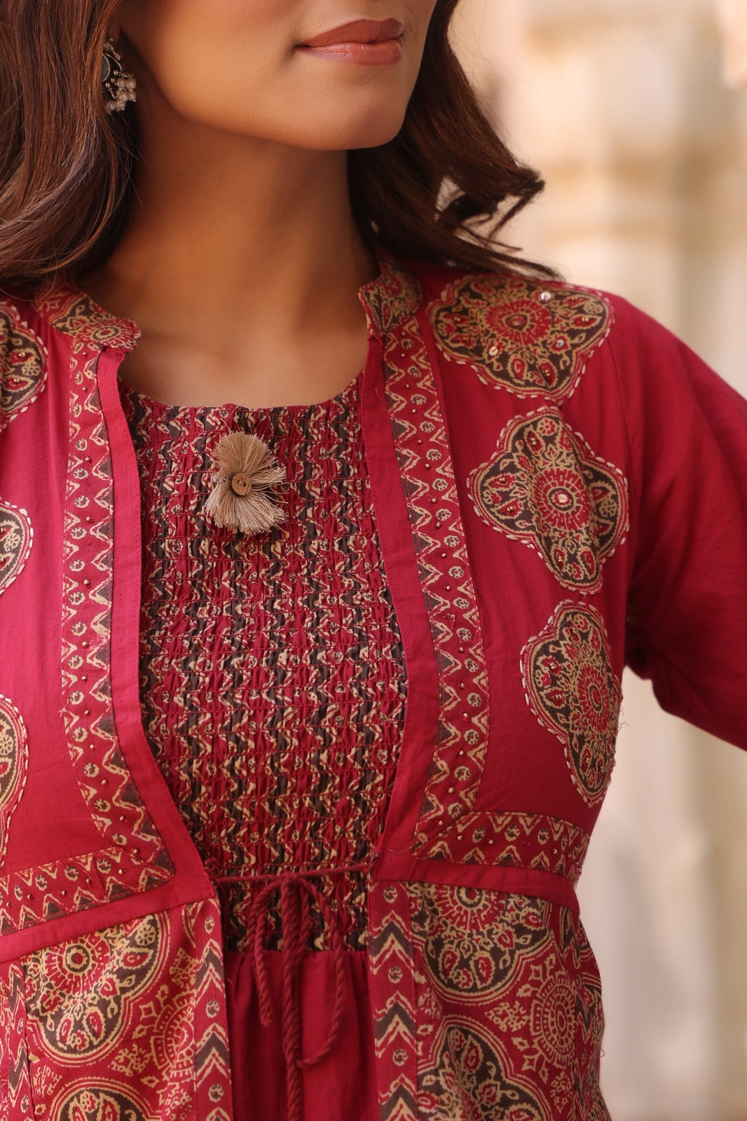 Red Heritage Dress with Shrug