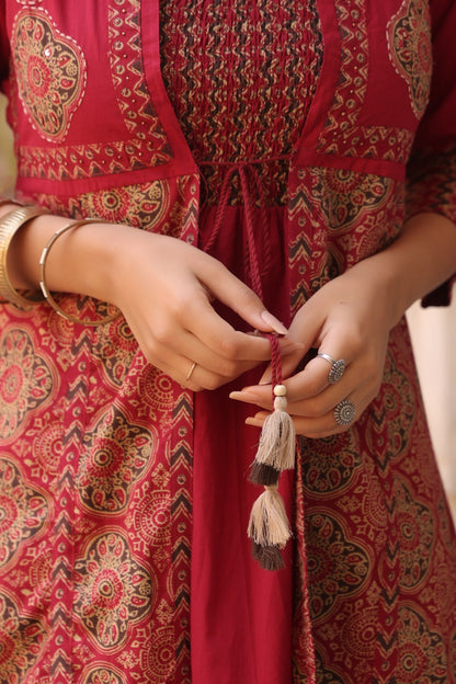 Red Heritage Dress with Shrug
