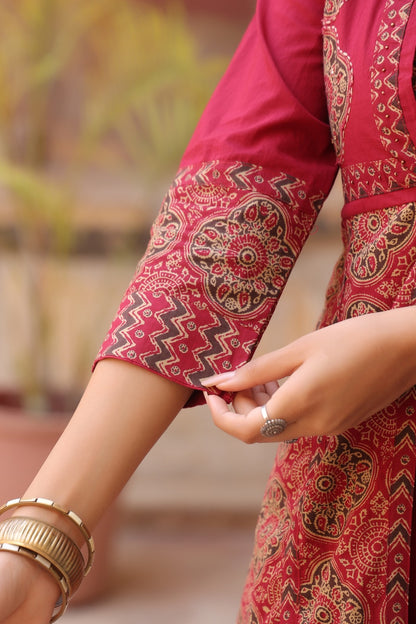 Red Heritage Dress with Shrug